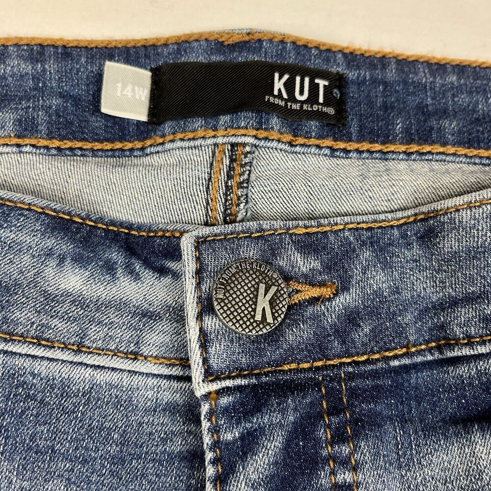 Kut From The Kloth Women's High Rise Connie Fab Ab Crop Distressed Size 14W - Picture 3 of 7